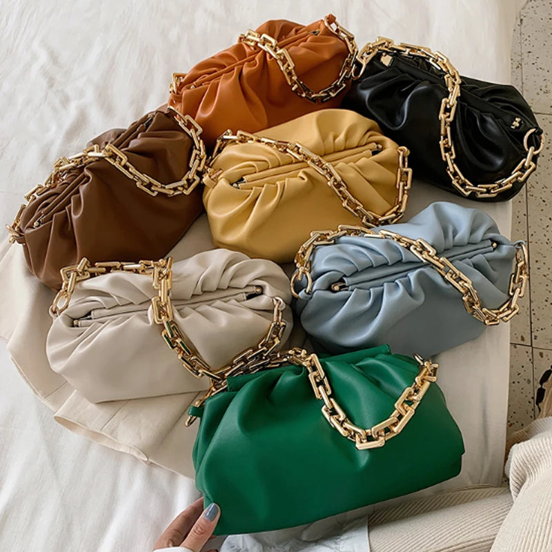 Luxurious Acrylic chain Women Handbag Summer bag shoulder cloud bag fashion simple chain underarm bag shoulder bag