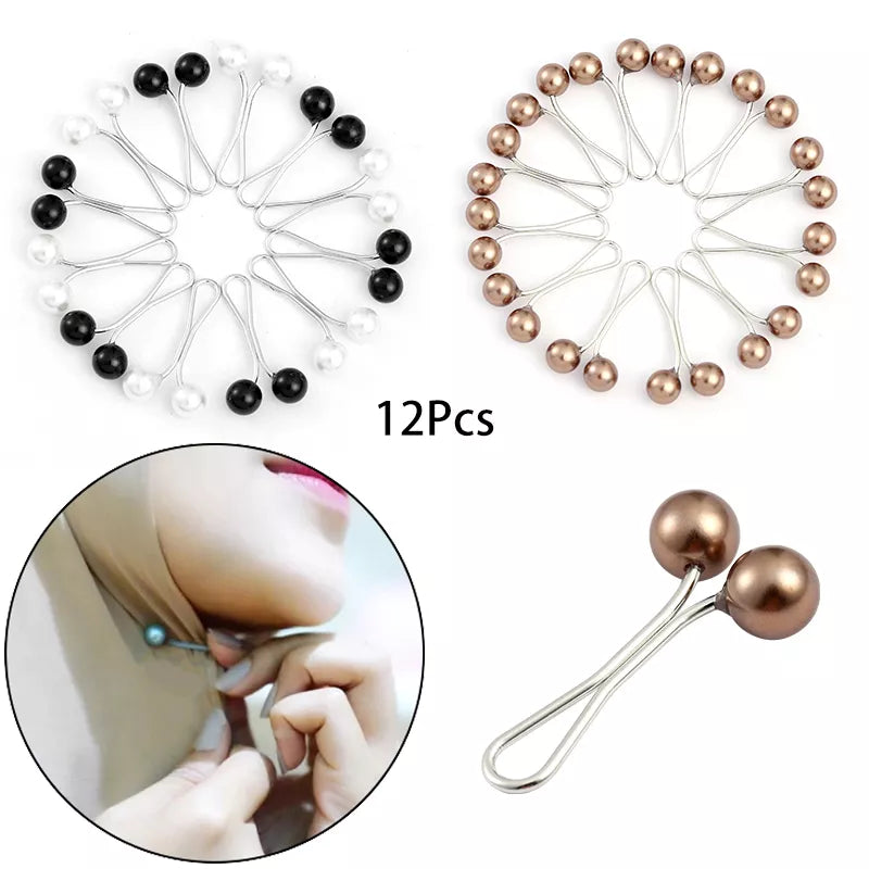 Anti Slip Brooch Pins Scarf Clips Pearl Stylish Brooch for Women Jewelry