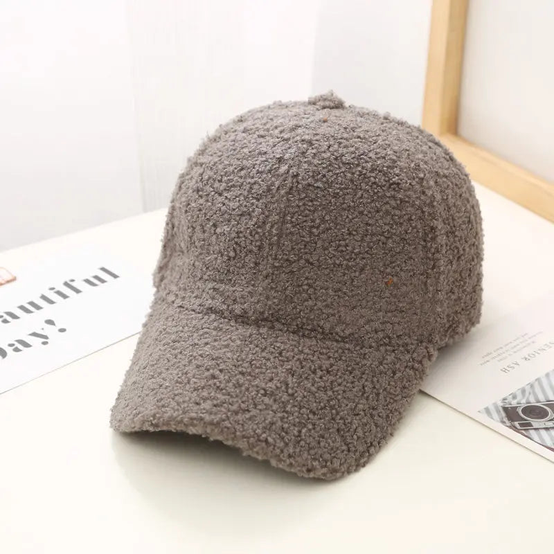Autumn Winter Baseball Cap Women Artificial Lamb Wool Hats Version Tide Warm Cap Plush Baseball Caps Spring Baseball Cap