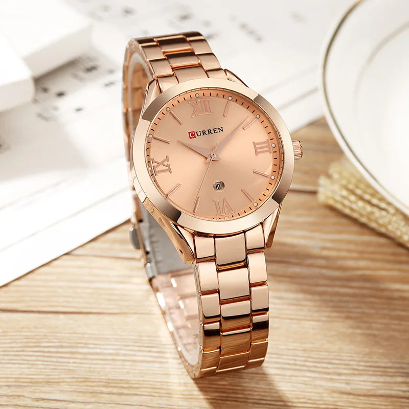 CURREN Gold Watch Women Watches Ladies Creative Steel Women's Bracelet Watches Female Clock