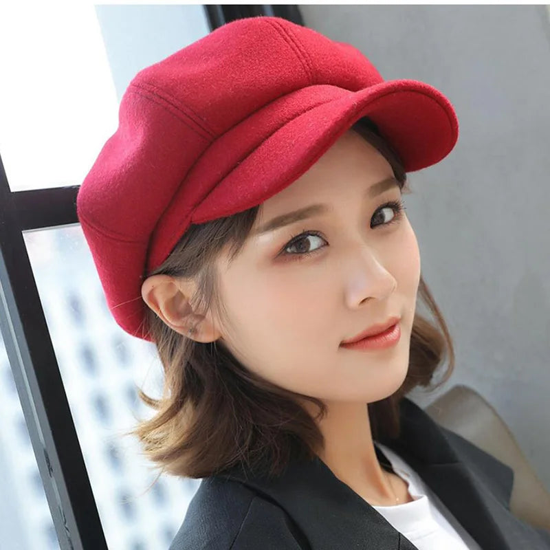 Newsboy Caps New Arrive Women Newsboy Gatsby Cap Octagonal Baker Peaked Beret Driving Hat Female Sunscreen Hats Painter Tour cap