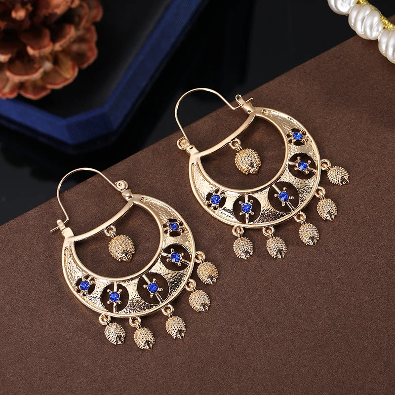 Fashion Golden Drop Earrings for Women Fashion Hedgehog Shape Banquet Jewelry French Hook Dangle Earring Drop
