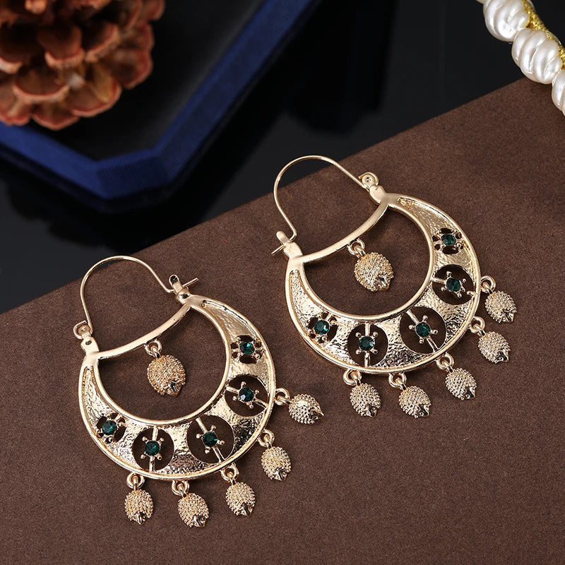 Fashion Golden Drop Earrings for Women Fashion Hedgehog Shape Banquet Jewelry French Hook Dangle Earring Drop