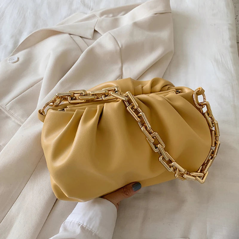 Luxurious Acrylic chain Women Handbag Summer bag shoulder cloud bag fashion simple chain underarm bag shoulder bag
