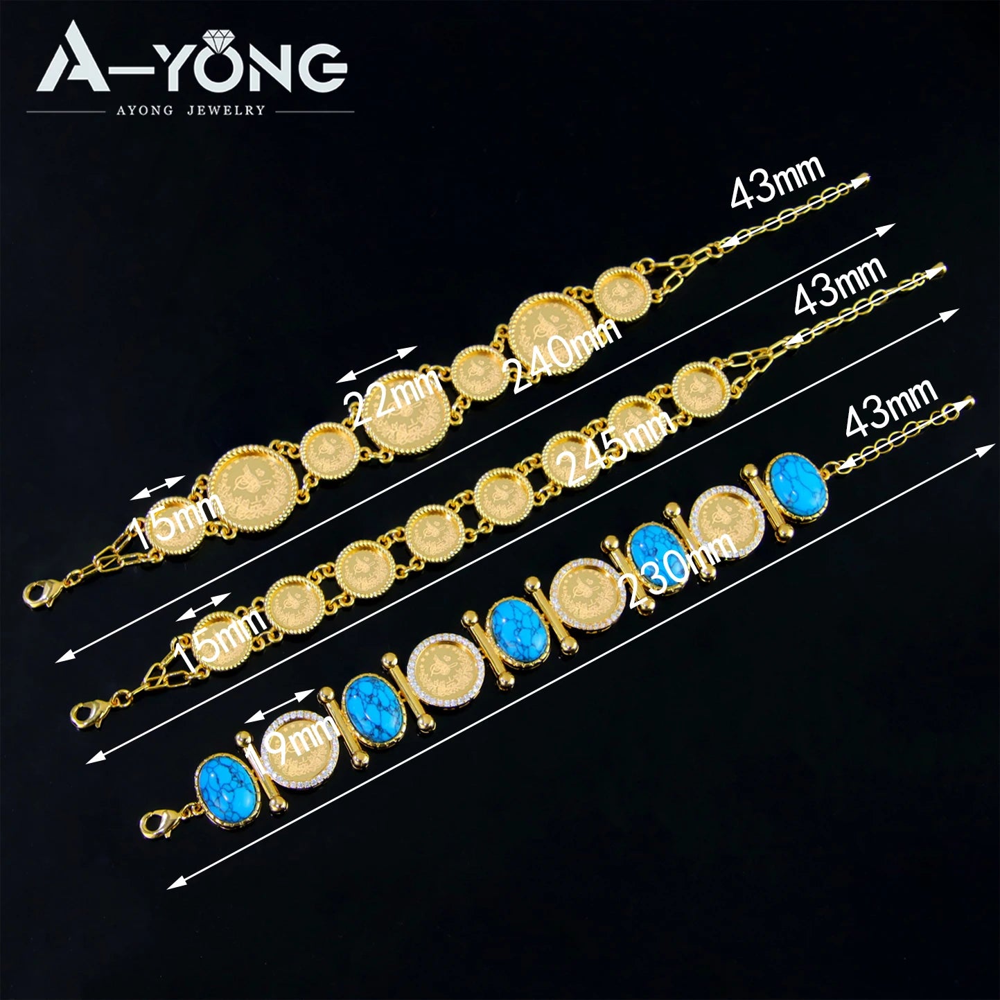 Luxury Arab Gold Color Coins Cuff Bracelet 21k Gold Plated Waterproof Turkish Coins Bangles Dubai Women Wedding Party Jewelry