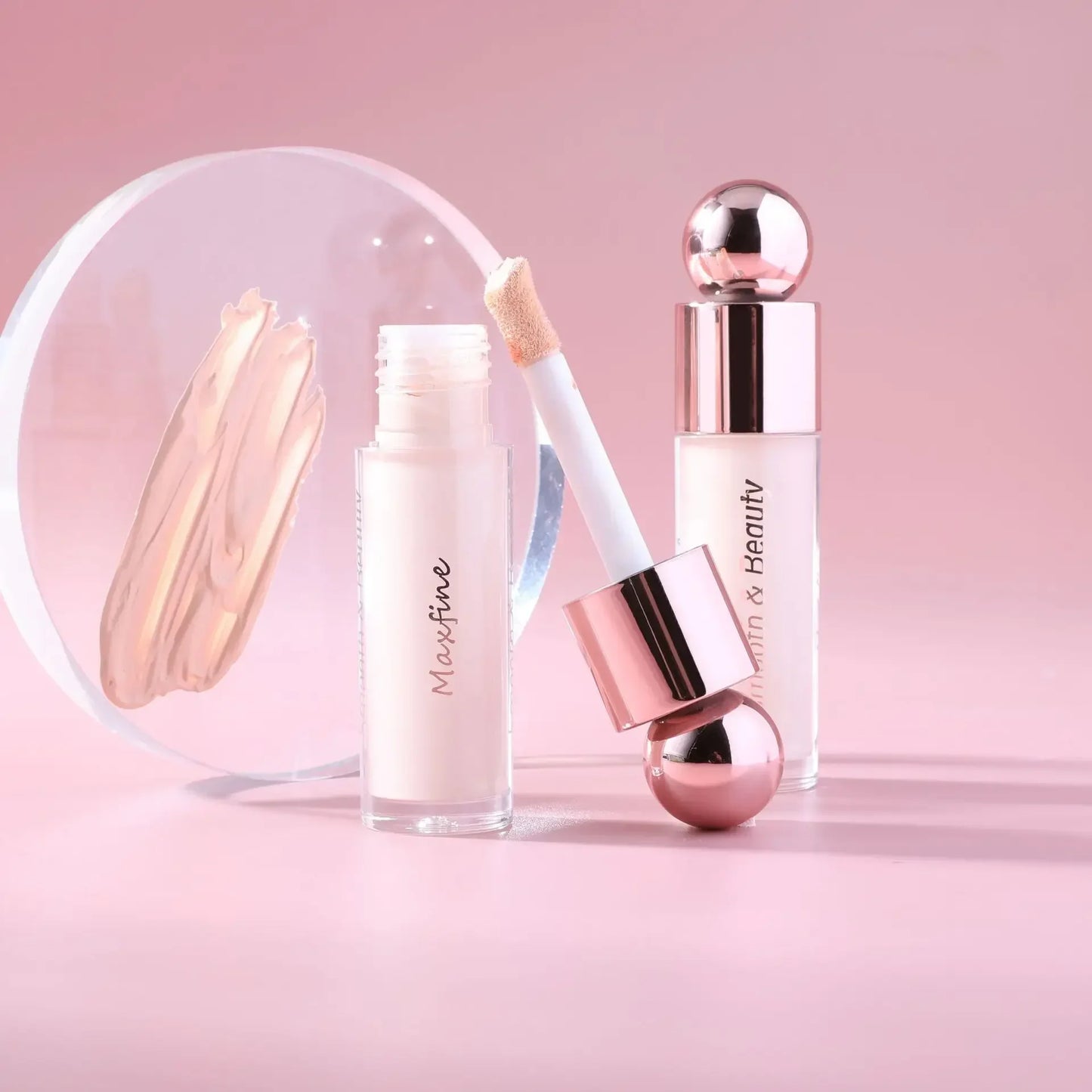 Maxfine Matte Face Concealer Foundation Professional Long-lasting Coverage Concealing Liquid Foundation Cream for Face Makeup Cosmetics