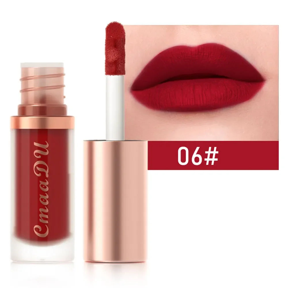 CmaaDu Long-Lasting Lip Sense Color Makeup Waterproof Lipsticks Matte Velvet Lip Gloss
