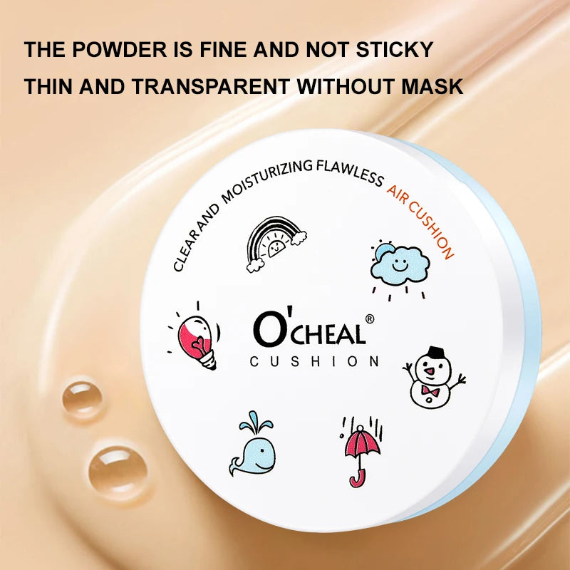 OCHEAL Whitening CC Air Cushion BB Cream Liquid Foundation Cream for Makeup Concealer Cushion for Face Make Up Cushion Compact