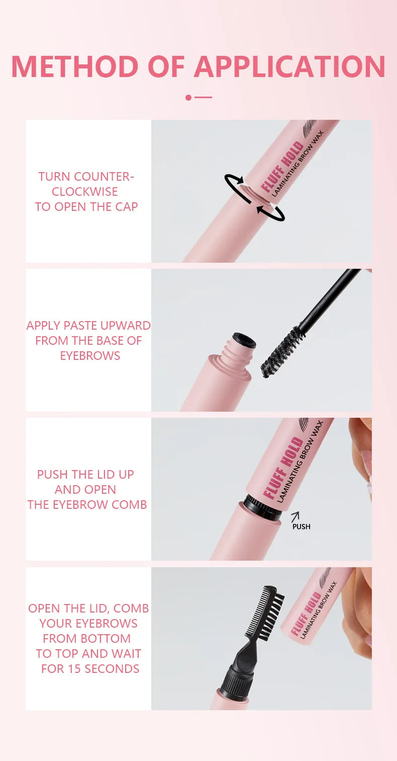Pudaier Waterproof Eyebrow Styling Liquid Makeup Natural Lasting Eyebrow Enhancers Cream Professional 3D Wild Eye Brows Setting Gel Wax
