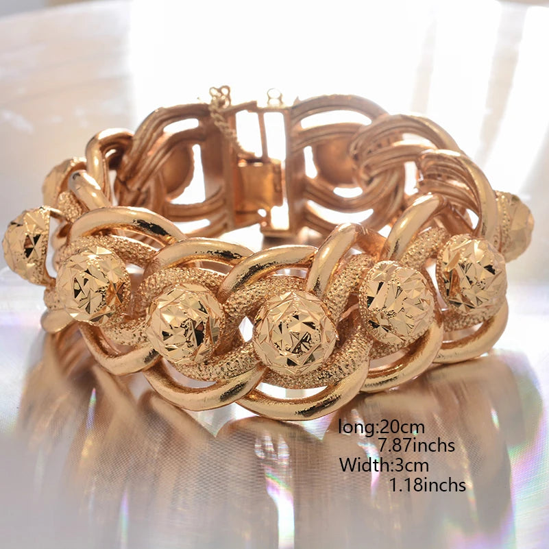 Dubai Gold Color Bracelets For Men Women Wedding Link Chain Middle Eastern style Jewelry Bracelet