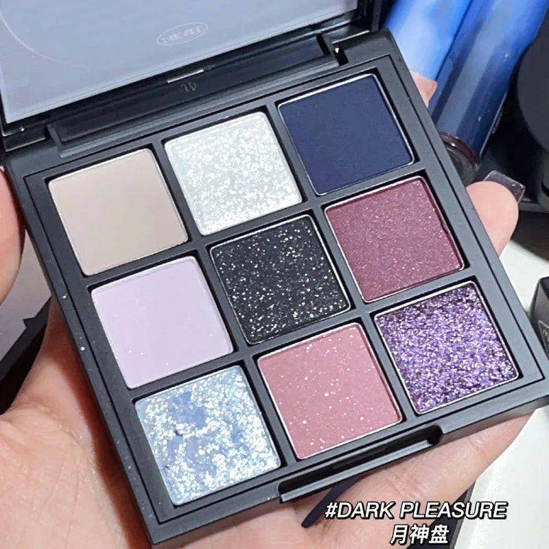 9 Colors Matte Shimmer eyeshadow Palette glitter pigments New Beauty Charming Pearly Gothic Smoky Eye shadow Makeup