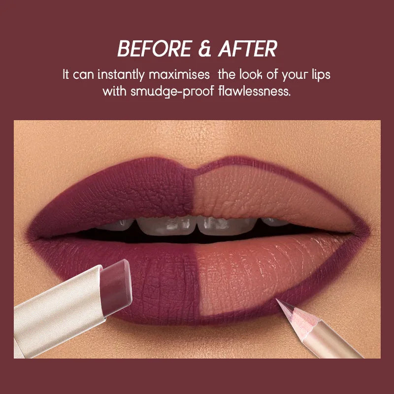 USHAS Lip Liner Long-lasting Easy Coloring Non-Stick Cup Long-lasting Waterproof Matte Lipstick Lipstick Set
