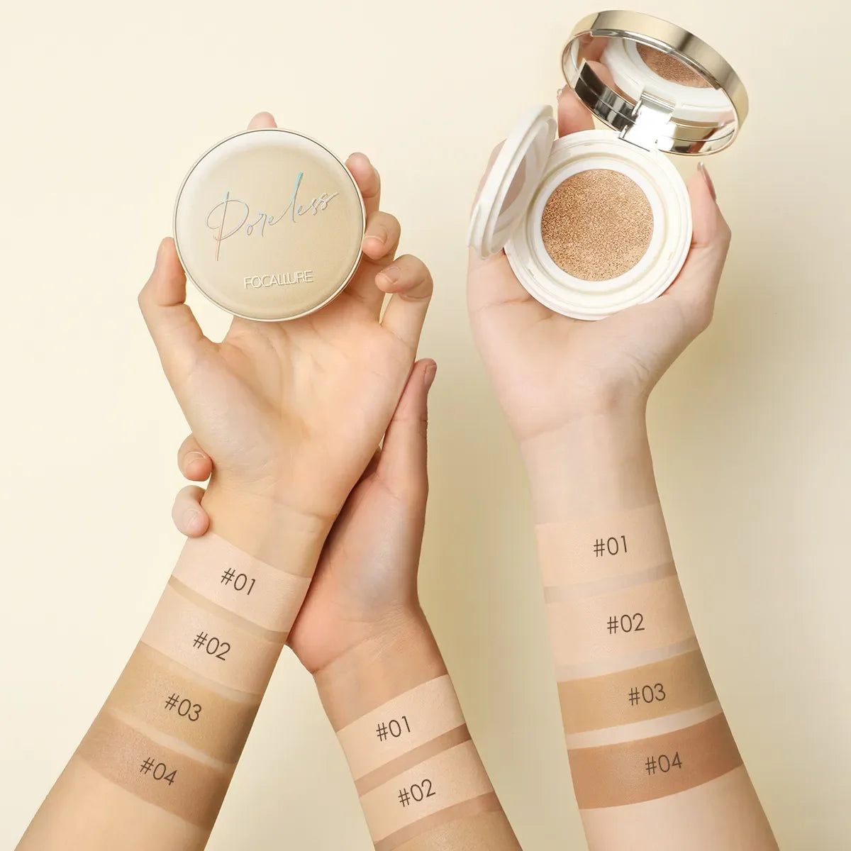 FOCALLURE Waterproof Matte Air Cushion Poreless BB&CC Cream High Coverage Oil-control Soft Face Makeup Foundation Base Cosmetics