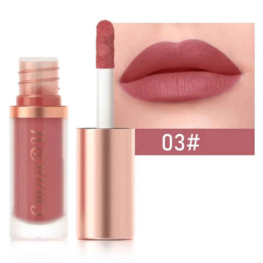 CmaaDu Long-Lasting Lip Sense Color Makeup Waterproof Lipsticks Matte Velvet Lip Gloss