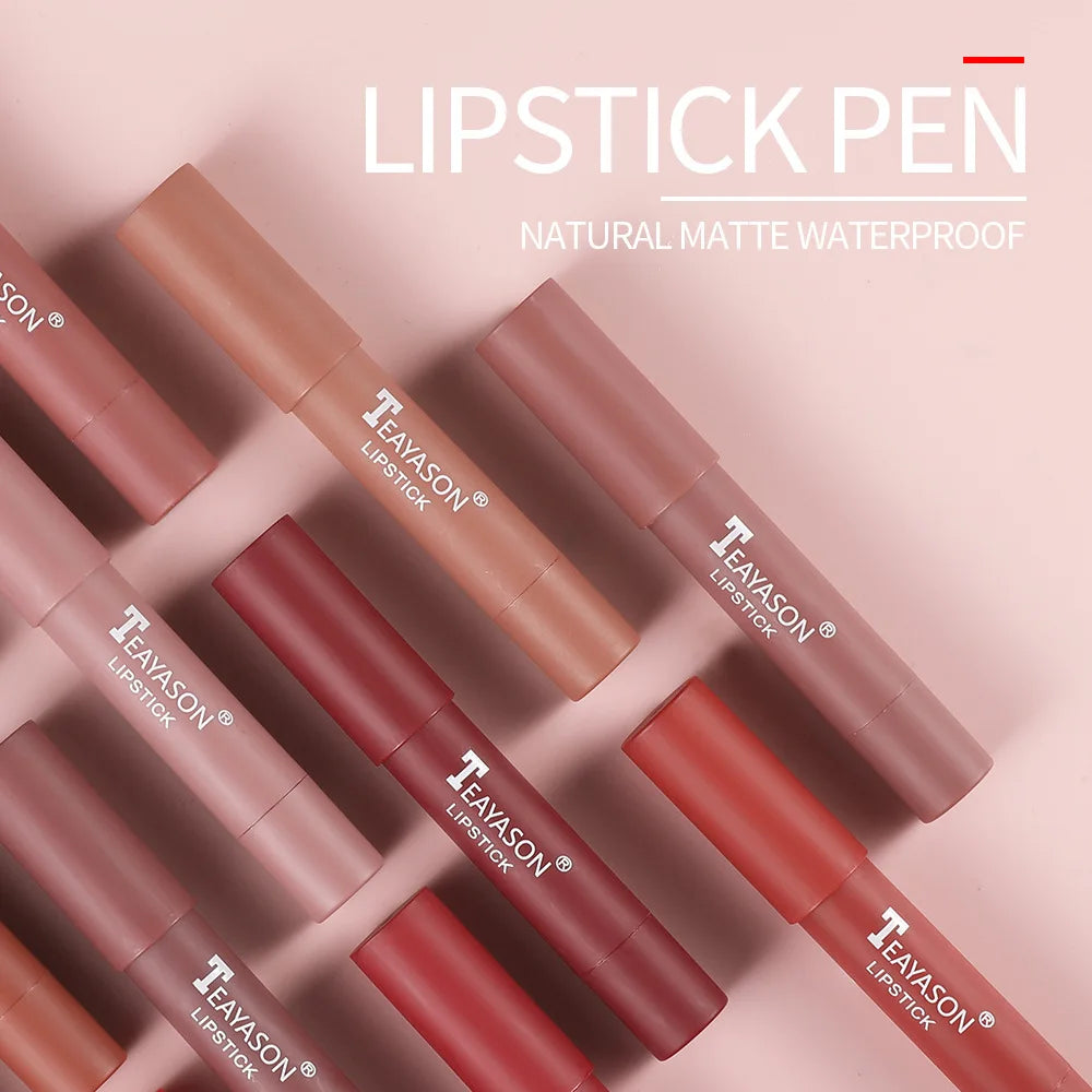 Nude Lip liner Pencil Colors Lip Makeup Lipstick Pen Waterproof Long Lasting Non-stick Cup Matte Nude Brown Lipliner Cosmetics