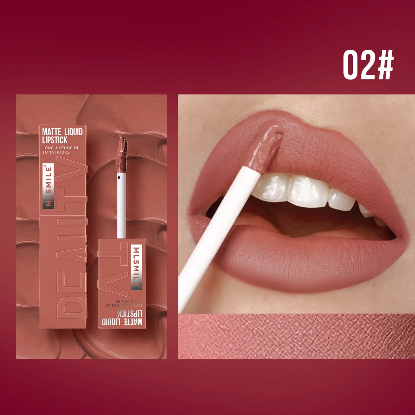 MLSMILE muti-Color Mist Liquid matte Velvet Satin Non-stick cup Lip glaze Waterproof long-lasting color liquid lip gloss