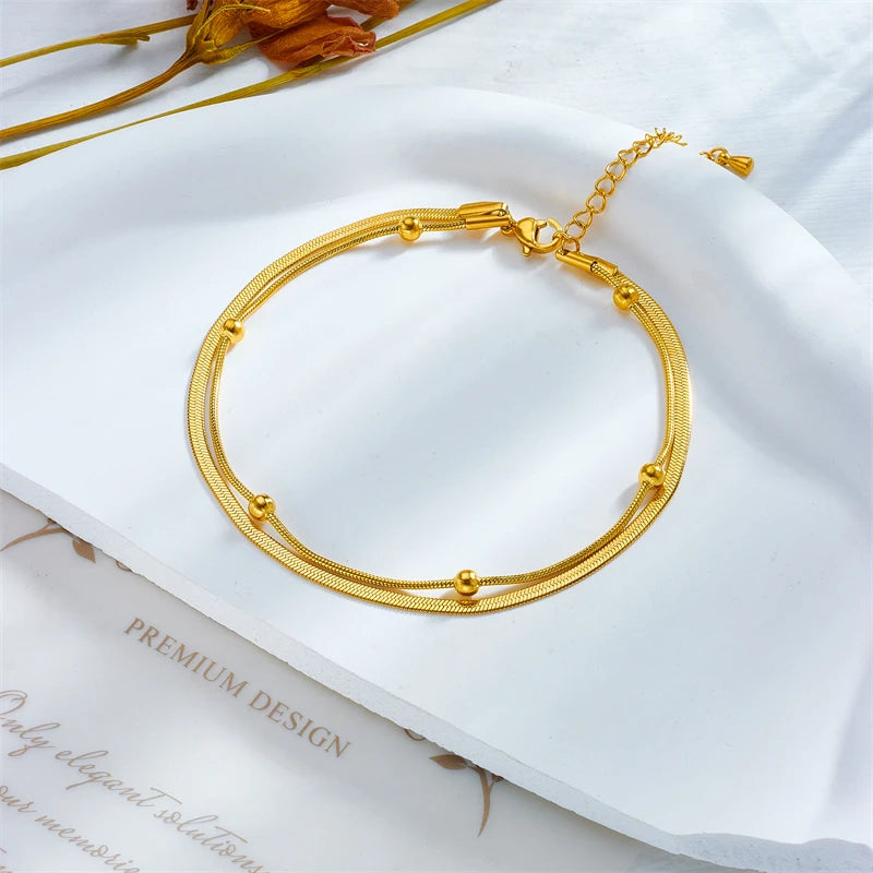 XIYANIKE Stainless Anklet Steel Golden Simple accessories for Women
