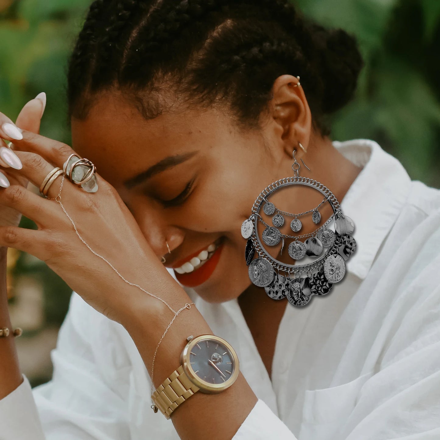 Vintage Tribal Coins Big Hoop Banjara Belly Dance Gypsy Earrings Pendant For Women Brincos Jewelry Bijoux Oorbellen Aretes
