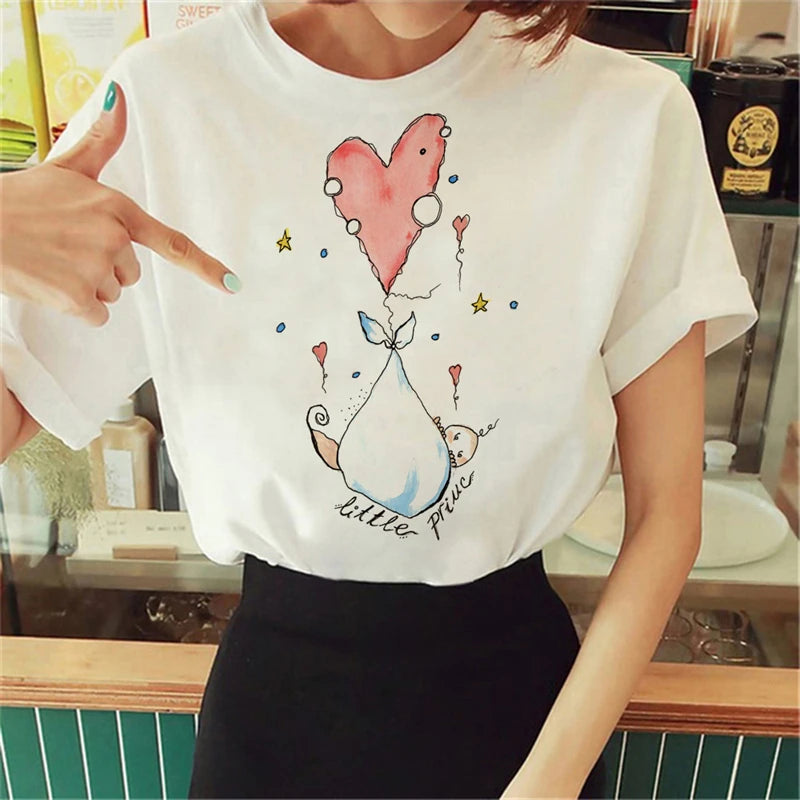 the Little Prince t-shirts women Y2K top girl anime 2000s comic clothing