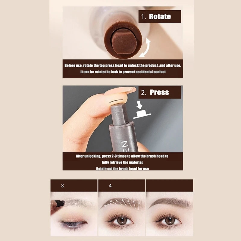 Square Brush Wild Eyebrow Painting Paste Pressing 3d Dye Dip Eyebrow Long-lasting Enhancers Cream Hairline Modification Makeup