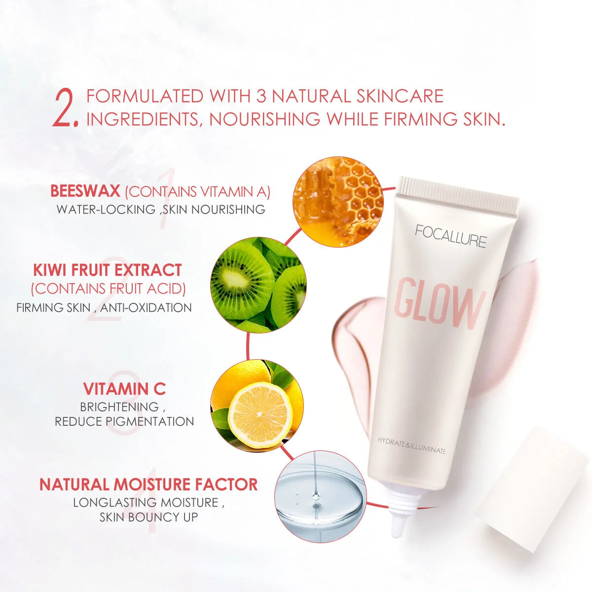 FOCALLURE Long-lasting Oil Control Face Primer Gel High Coverage Invisible Pore-Blurring Smooth Foundation Base Makeup Cosmetics