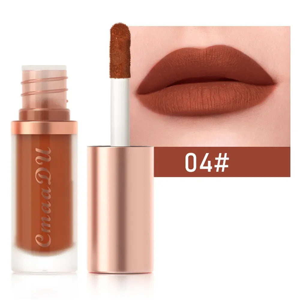 CmaaDu Long-Lasting Lip Sense Color Makeup Waterproof Lipsticks Matte Velvet Lip Gloss