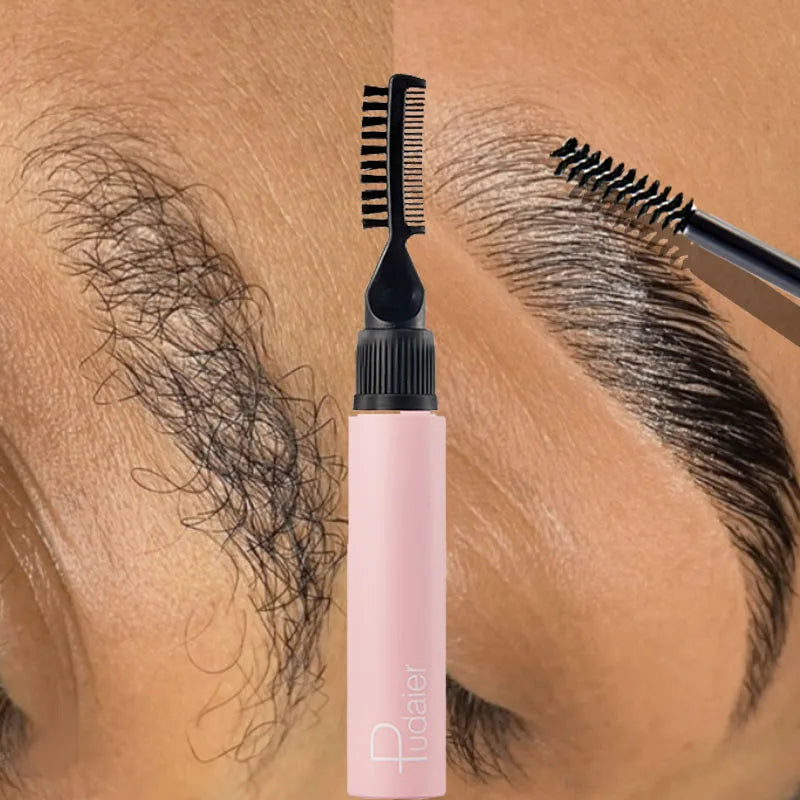Pudaier Waterproof Eyebrow Styling Liquid Makeup Natural Lasting Eyebrow Enhancers Cream Professional 3D Wild Eye Brows Setting Gel Wax
