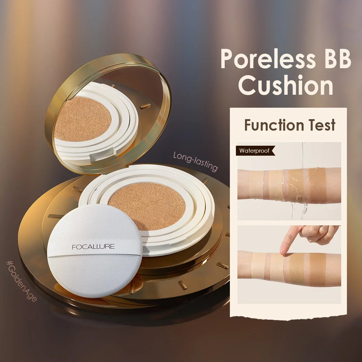FOCALLURE Waterproof Matte Air Cushion Poreless BB&CC Cream High Coverage Oil-control Soft Face Makeup Foundation Base Cosmetics
