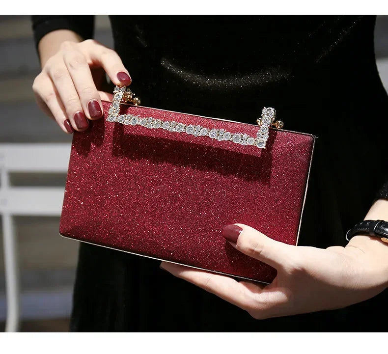 Diamond Party Evening Clutch Bags Small Luxury Cross Body Purses Bride Wedding Wallet With Chain Dinner Handbags For Women