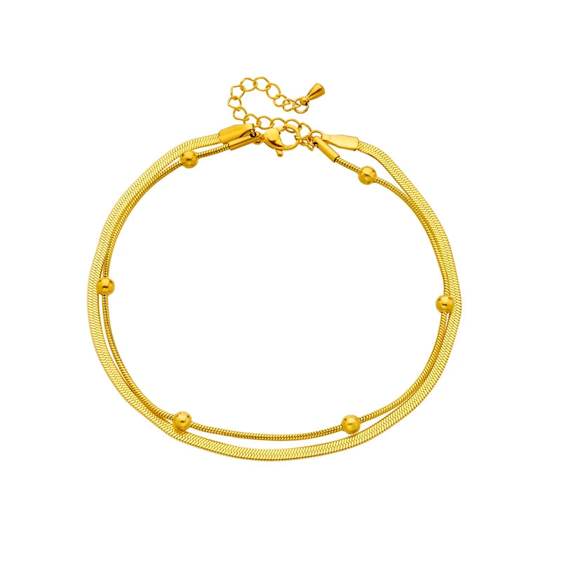 XIYANIKE Stainless Anklet Steel Golden Simple accessories for Women
