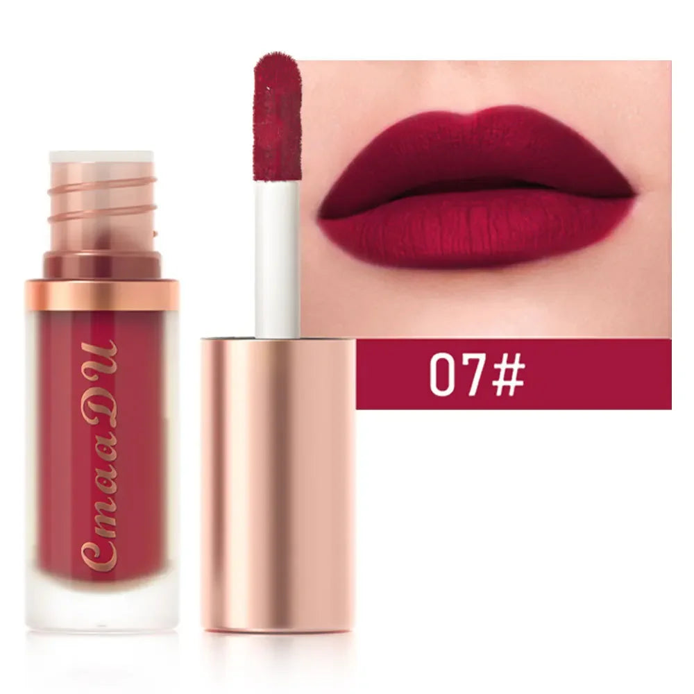 CmaaDu Long-Lasting Lip Sense Color Makeup Waterproof Lipsticks Matte Velvet Lip Gloss