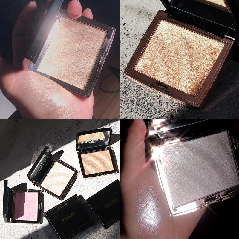 GUICAMI Highlighter Makeup Shimmer Powder Highlighter Palette Base Illumination Highlight Face Contour Golden Bronzer