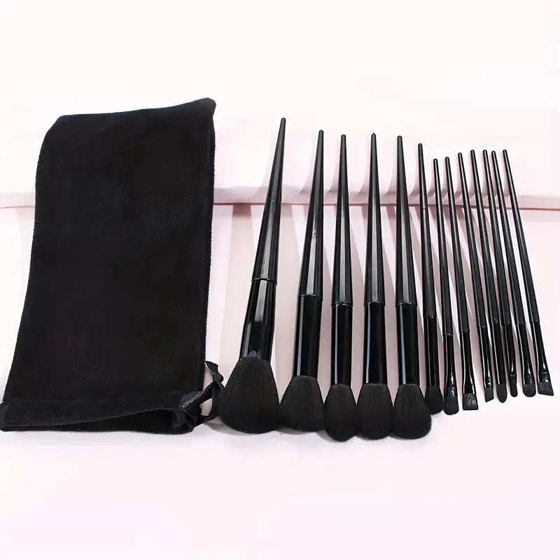 13PCS Black Makeup Brushes Set Powder Foundation Blush Kabuki Blending Makeup Beauty Tools Brochas Maquillaje for Cosmetics