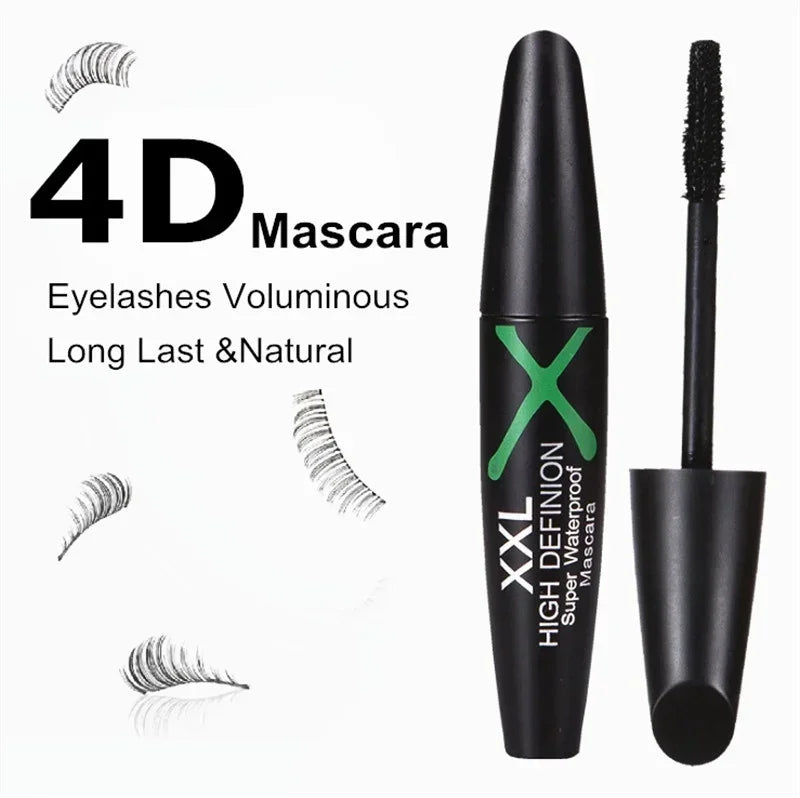 4D Silk Fiber Eyelashes Lengthening Mascara Waterproof Long Lasting Lash Black Eyelashes Extension Make Up 3D Mascara