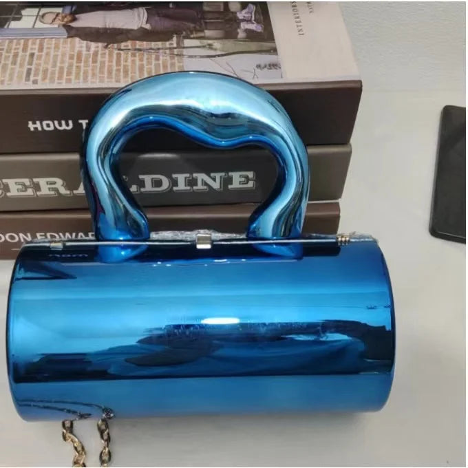 Women's Handbag Bags For Women Party Clutches Fashion Cylinder Mini Evening Purse Crossbody Shoulder Bag Gold Box Clutch
