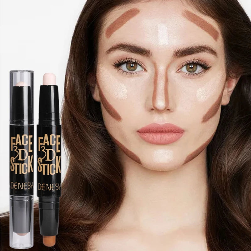 DENSEY FACE Freckles Double Head Concealer Pen Long Lasting White Dark Circles Corrector Contour Eye Stick Pencil Cosmetic Makeup