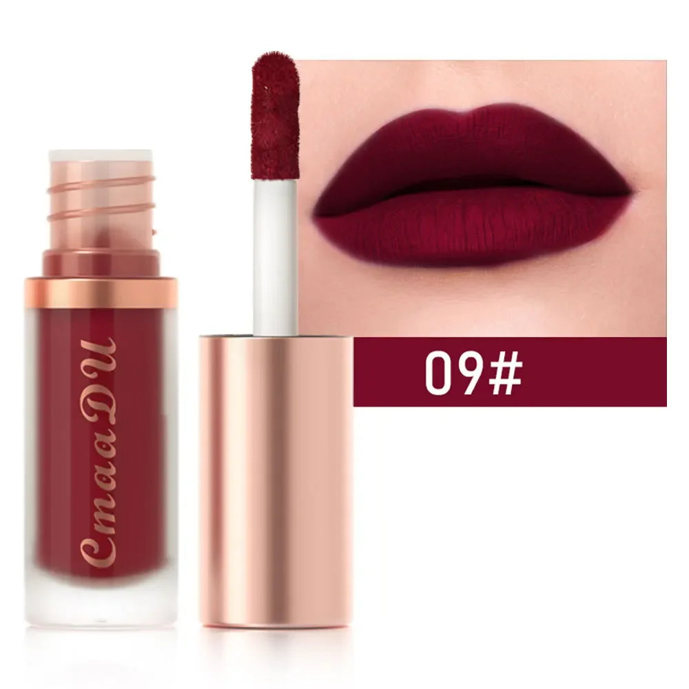 CmaaDu Long-Lasting Lip Sense Color Makeup Waterproof Lipsticks Matte Velvet Lip Gloss
