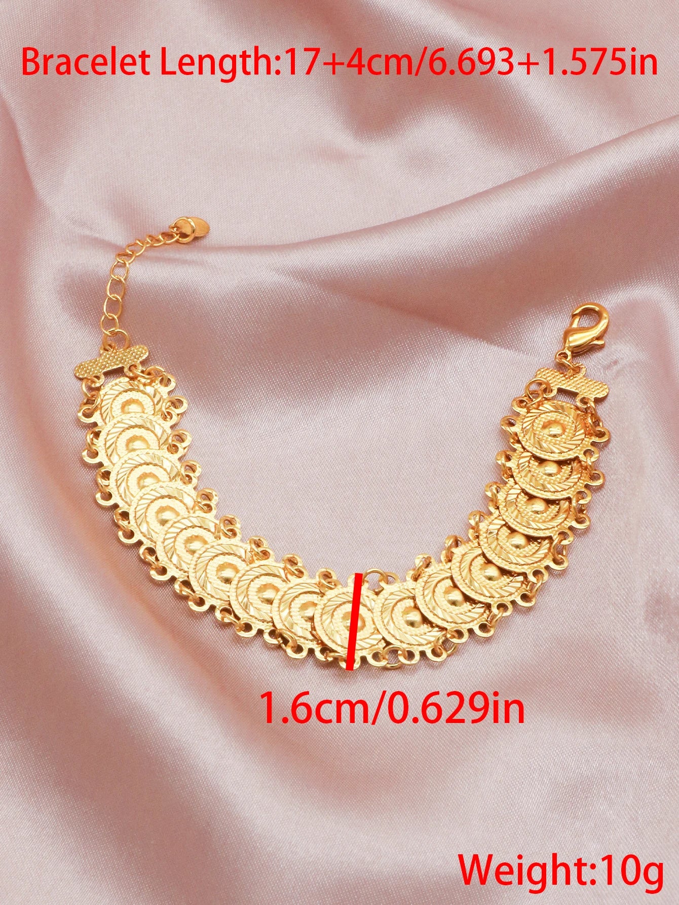 Luxury Copper Material Bangles Jewelry Gold Color Women Bracelets Gold Coin Party Adjustable Bracelet