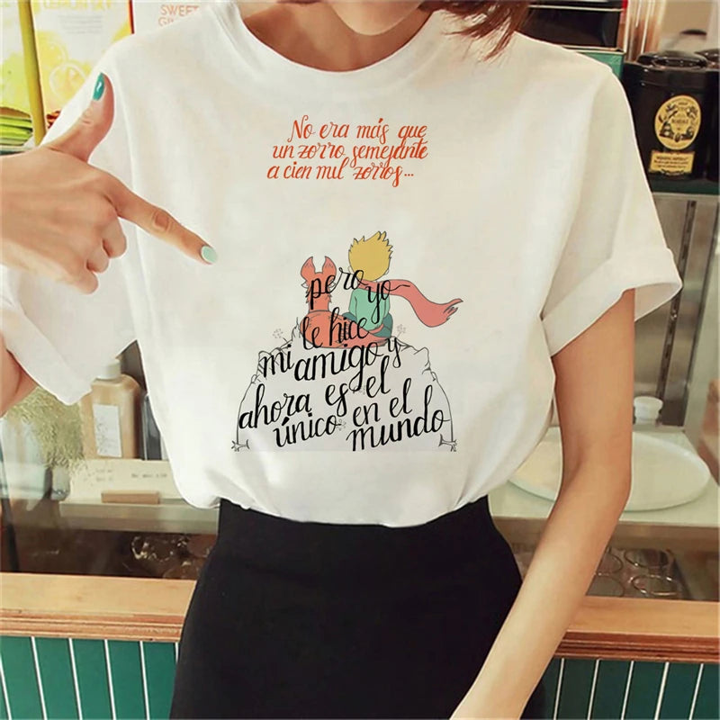 the Little Prince t-shirts women Y2K top girl anime 2000s comic clothing