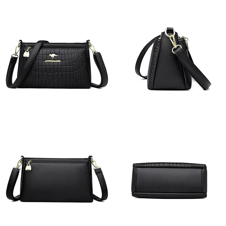 LONOOLISA Luxury Designer Crossbody Bags for Women High Quailty Leather Shoulder Bag Ladies Purses