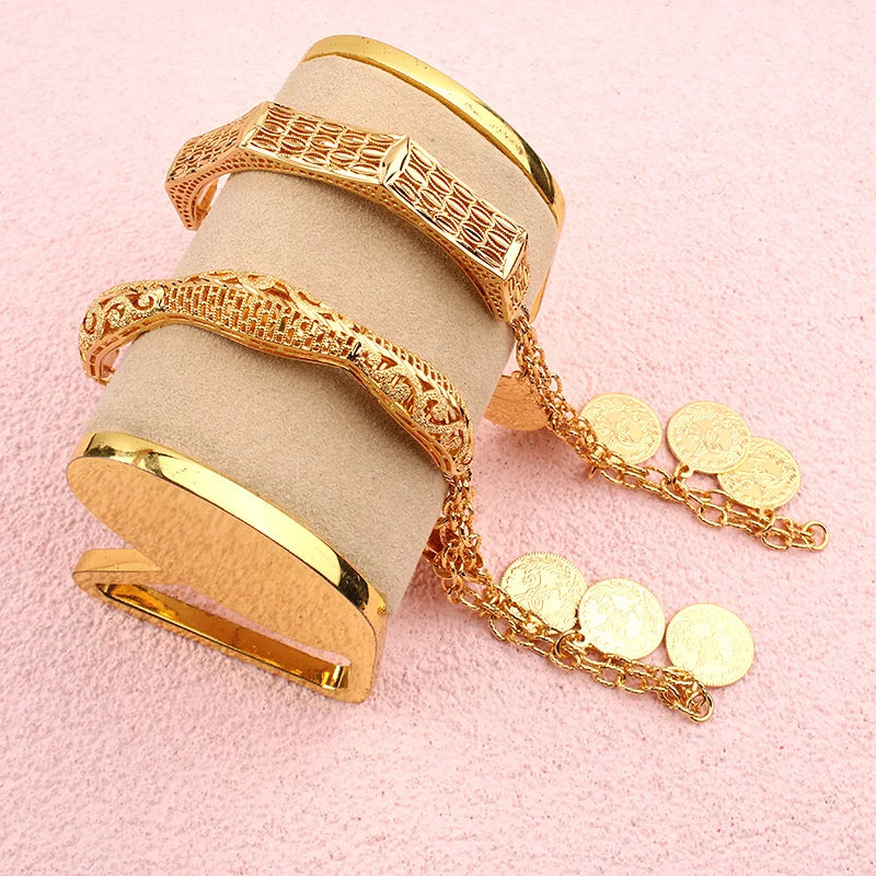 Dicai Coin Bracelet 18k Gold Plated Bracelet Women Party Event Accessories Jewelry