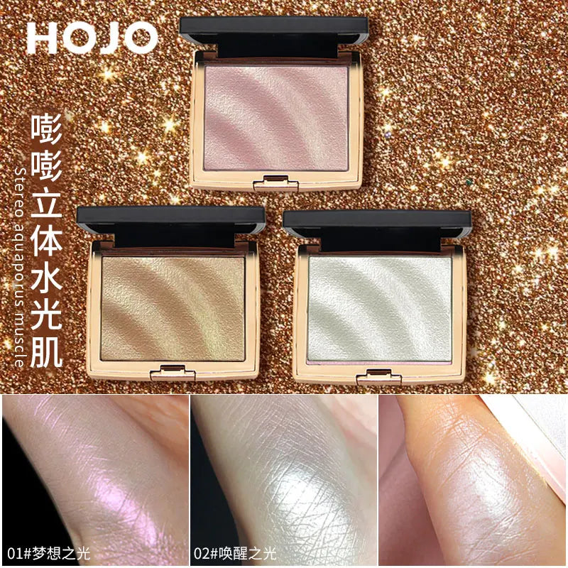 GUICAMI Highlighter Makeup Shimmer Powder Highlighter Palette Base Illumination Highlight Face Contour Golden Bronzer