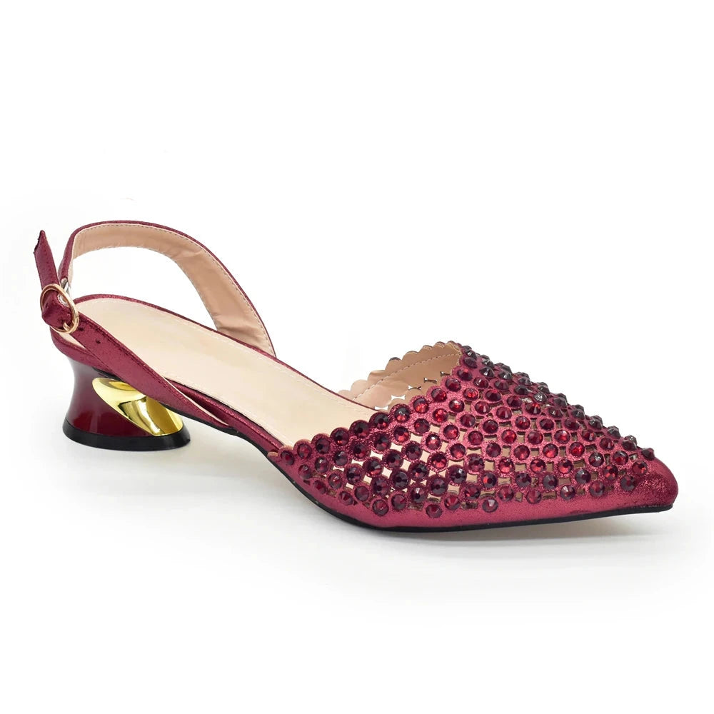 Shoe and Bag Wedding Shoes Bride Ladies Wedding Shoes Luxury Italian Style Heels African Women Party Pumps