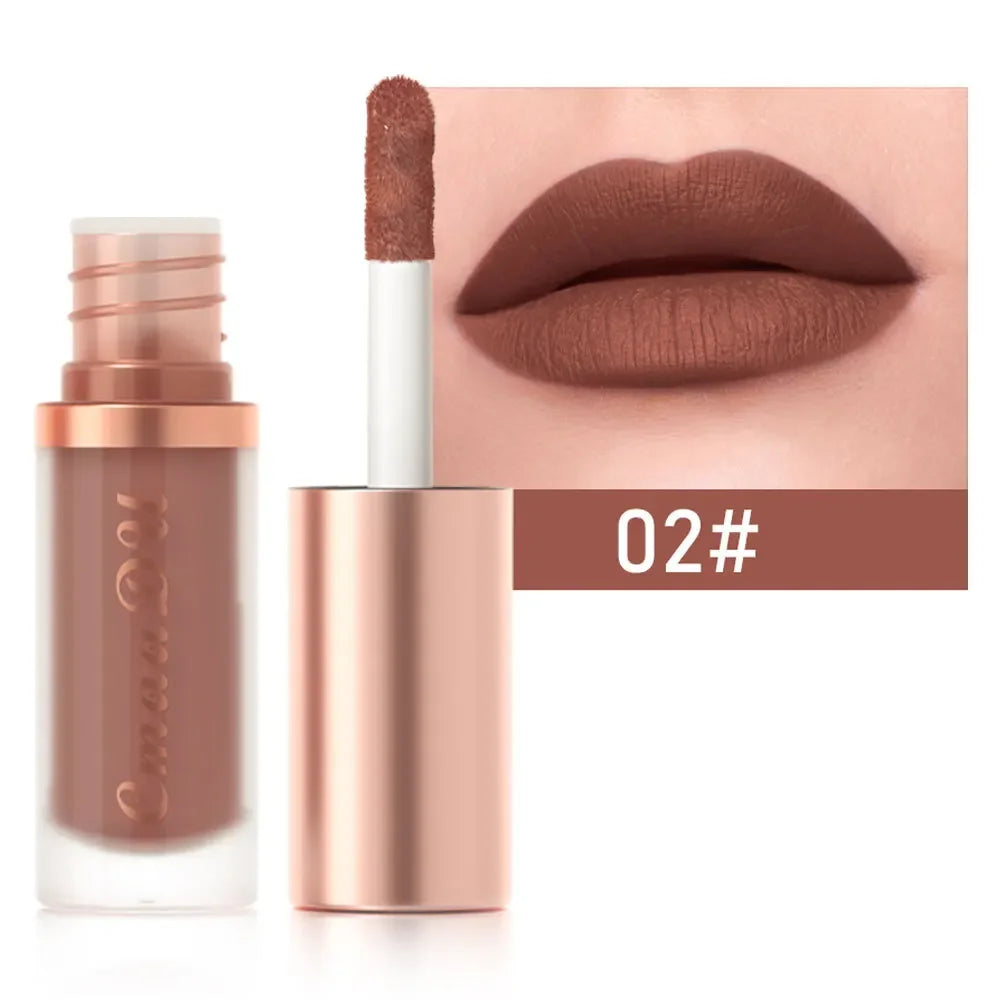 CmaaDu Long-Lasting Lip Sense Color Makeup Waterproof Lipsticks Matte Velvet Lip Gloss