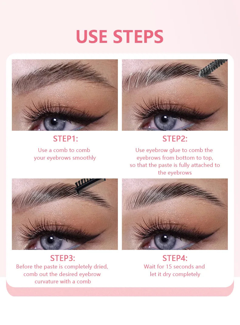 Pudaier Waterproof Eyebrow Styling Liquid Makeup Natural Lasting Eyebrow Enhancers Cream Professional 3D Wild Eye Brows Setting Gel Wax