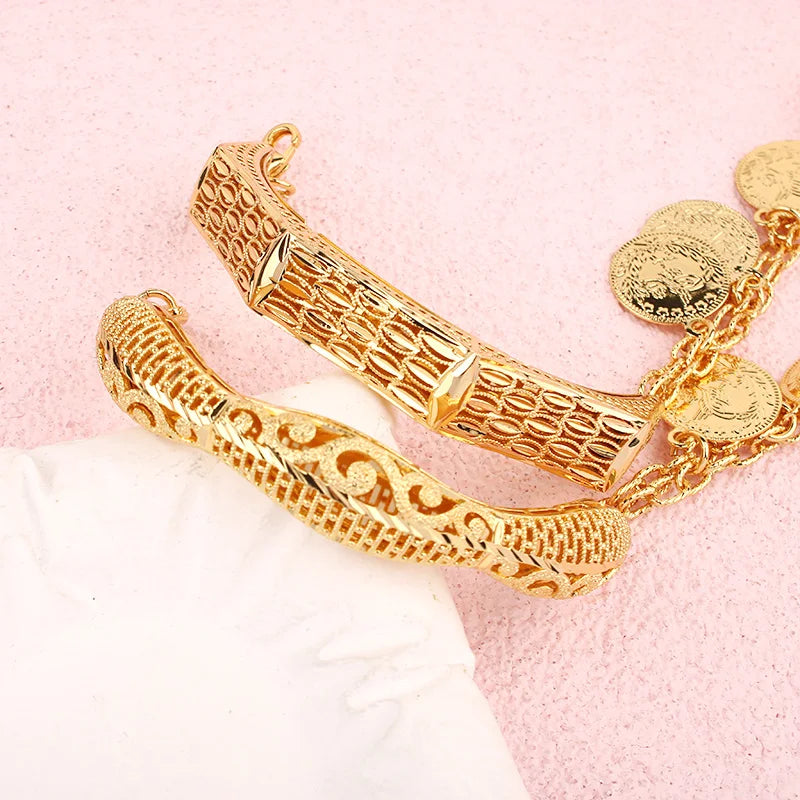 Dicai Coin Bracelet 18k Gold Plated Bracelet Women Party Event Accessories Jewelry