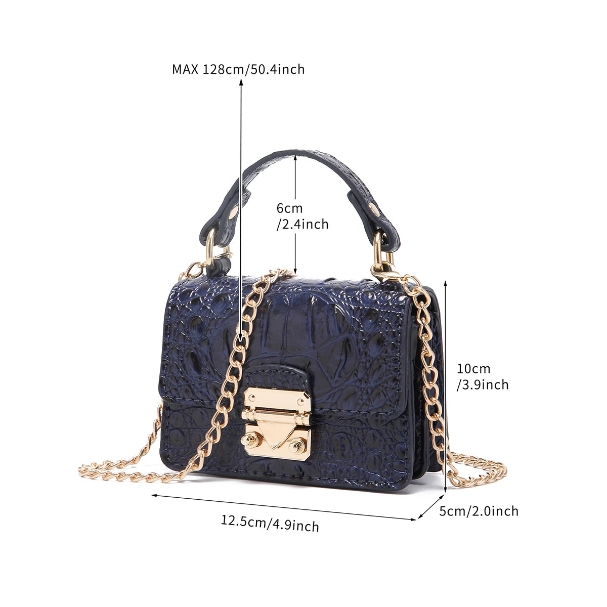 New minimalist and fashionable crocodile pattern solid color gradient commuting convenient shoulder bag