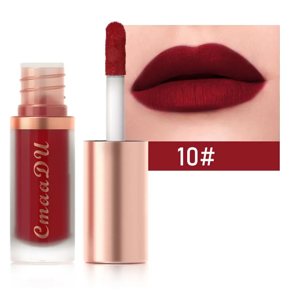 CmaaDu Long-Lasting Lip Sense Color Makeup Waterproof Lipsticks Matte Velvet Lip Gloss