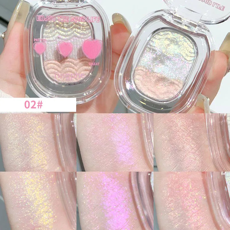 Waterproof Chameleon Glitter Eyeshadow Highlighter Mashed potato High Gloss Shiny Crystal Brightening Bronzer Highlight Makeup