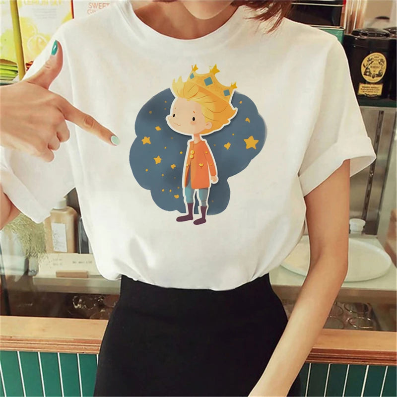 the Little Prince t-shirts women Y2K top girl anime 2000s comic clothing